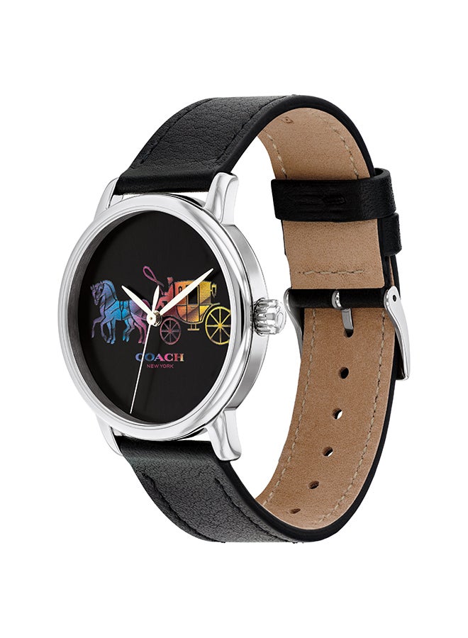 COACH ساعة يد نسائية من الجلد بعقارب دائرية الشكل 14503585 - 36 ملم - Image 3