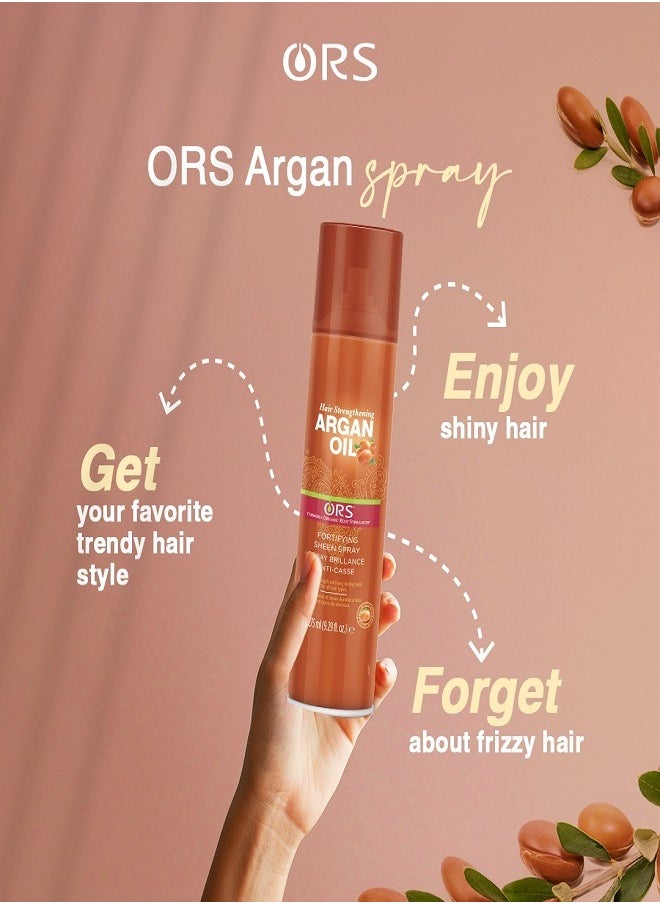 ORS - Argan Oil Fortifying & Hair Strengthening Sheen Spray 250ml - Image 1