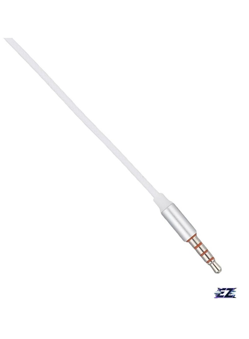 Wired Headphones with Microphone – White, High-Quality Audio and Comfortable Headset