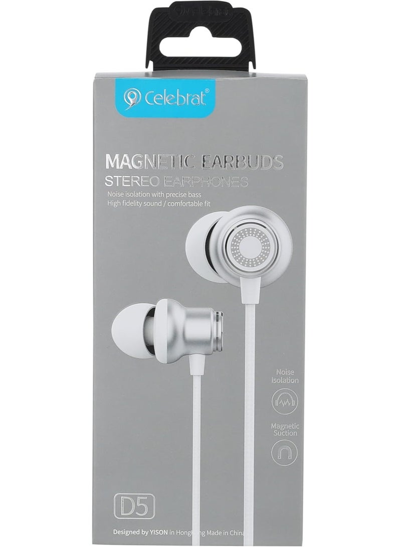 Wired Headphones with Microphone – White, High-Quality Audio and Comfortable Headset