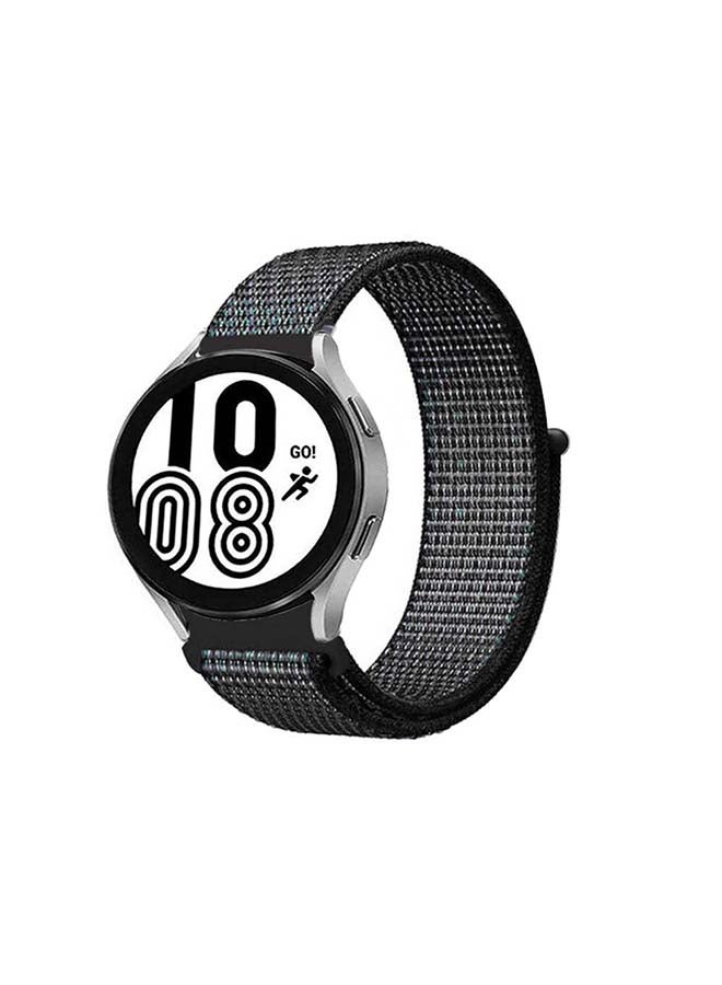 NIBEMINENT Replacement Nylon Sport Band 20mm for Samsung Galaxy Watch 4/4 Classic Midnight Fog - Image 1