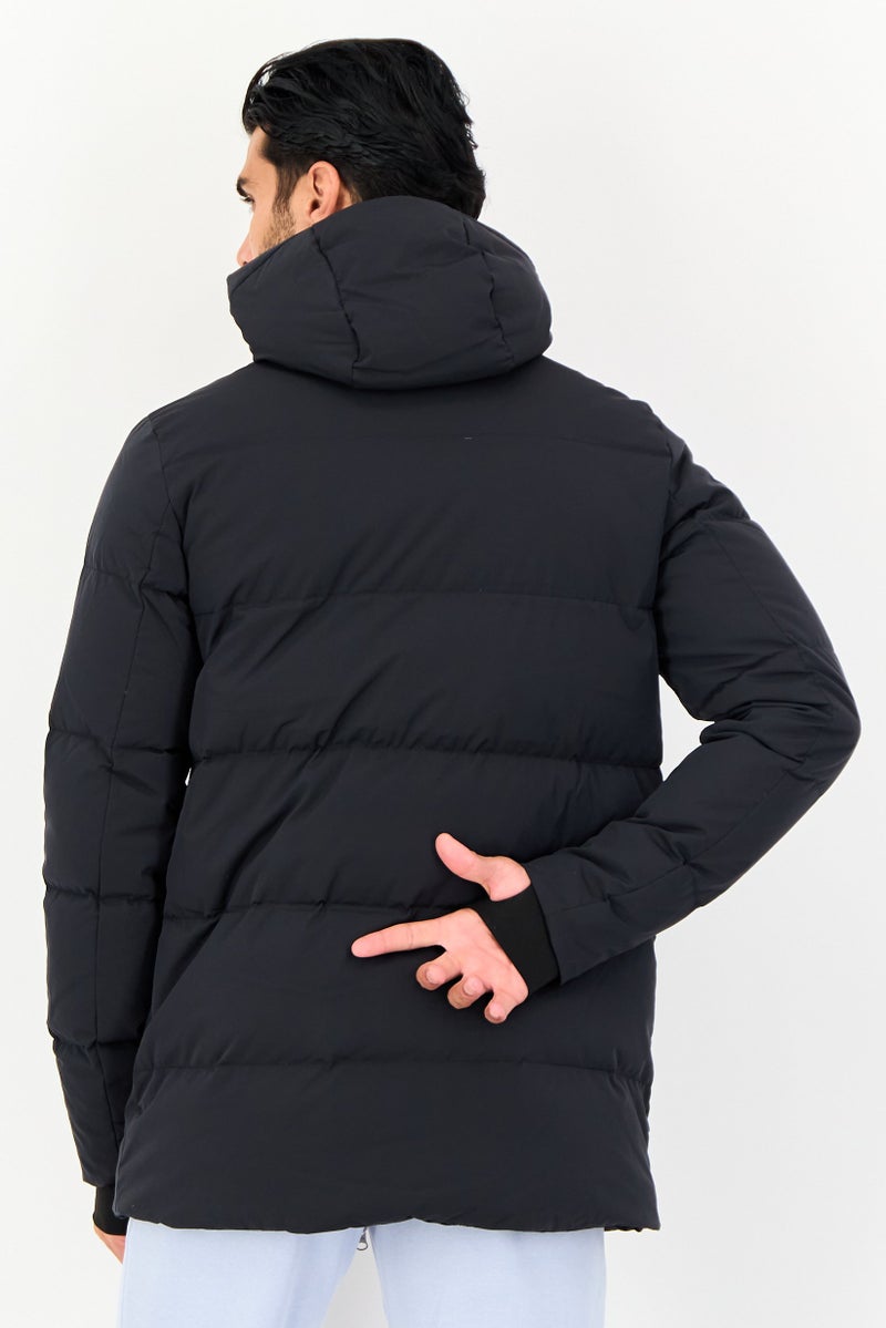 Reebok Men Brand Logo Outdoor Puffer Jacket, Black - Image 3