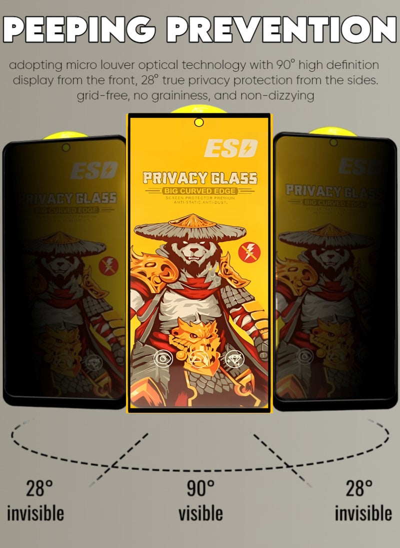 ESD Tempered Dustproof Privacy Glass Screen Protector Compatible For Samsung Galaxy S24 Ultra - Image 2