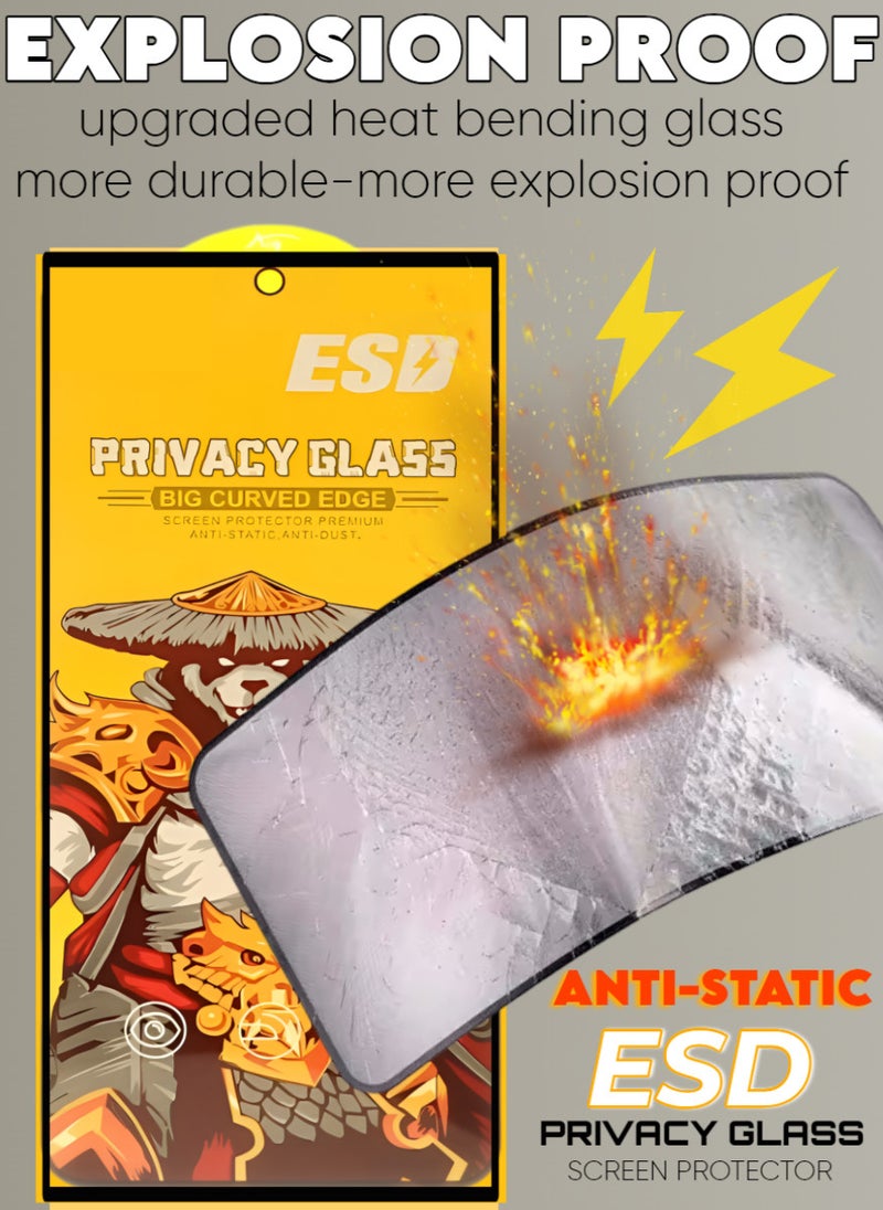ESD Tempered Dustproof Privacy Glass Screen Protector Compatible For Samsung Galaxy S24 Ultra - Image 4