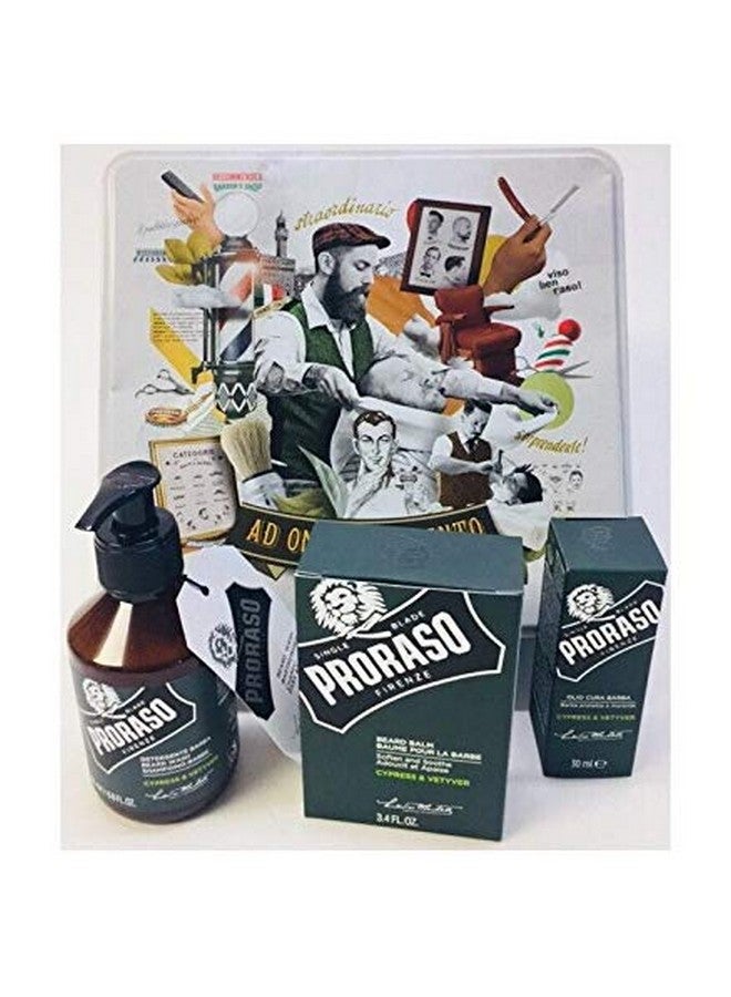 proraso Beard Care Kit For Men Cypress & Vetyver Beard Wash Oil And Balm Gift Set To Cleanse Soothe And Soften All Beard Lengths & Skin Types - Image 3