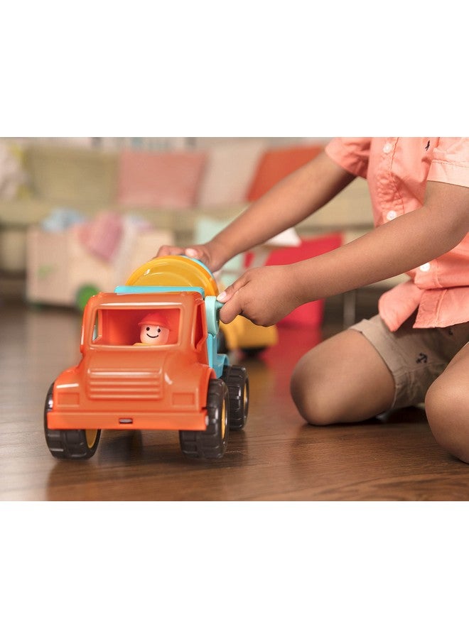 BATTAT Cement Mixer Truck With Working Movable Parts And Driver Toy Trucks For Toddlers 18M+ Orange/Blue - Image 5