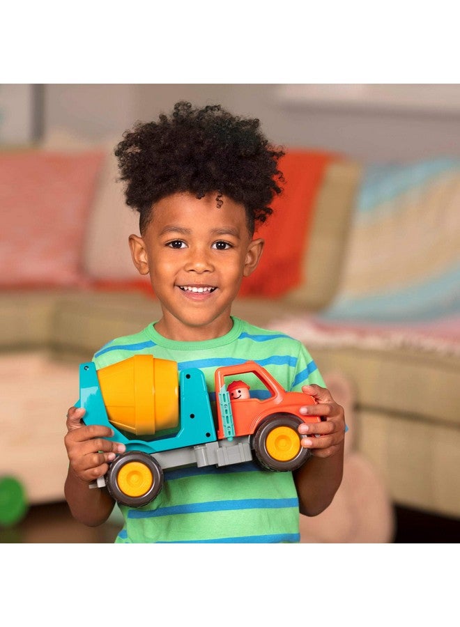BATTAT Cement Mixer Truck With Working Movable Parts And Driver Toy Trucks For Toddlers 18M+ Orange/Blue - Image 3