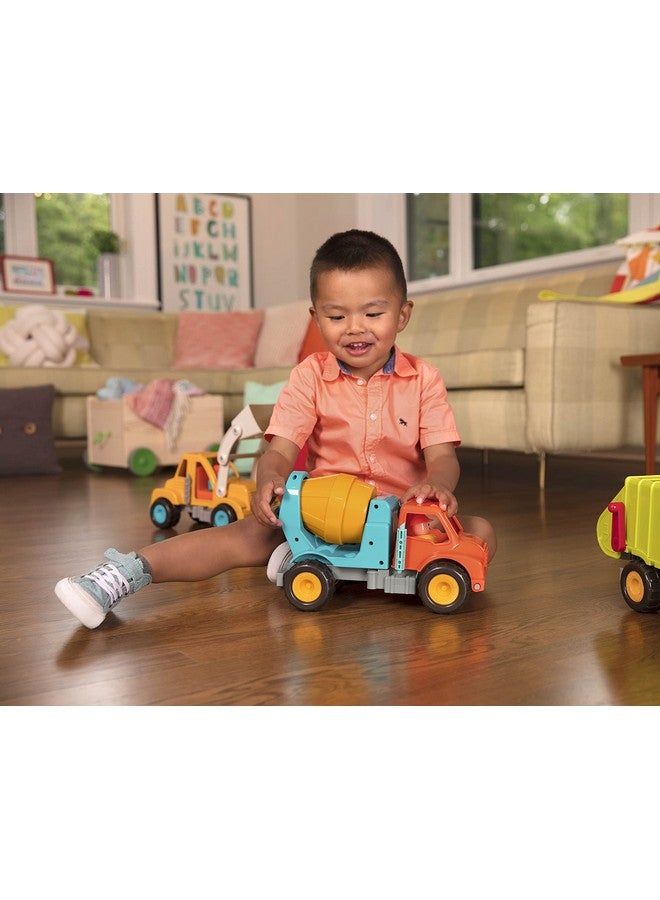 BATTAT Cement Mixer Truck With Working Movable Parts And Driver Toy Trucks For Toddlers 18M+ Orange/Blue - Image 4
