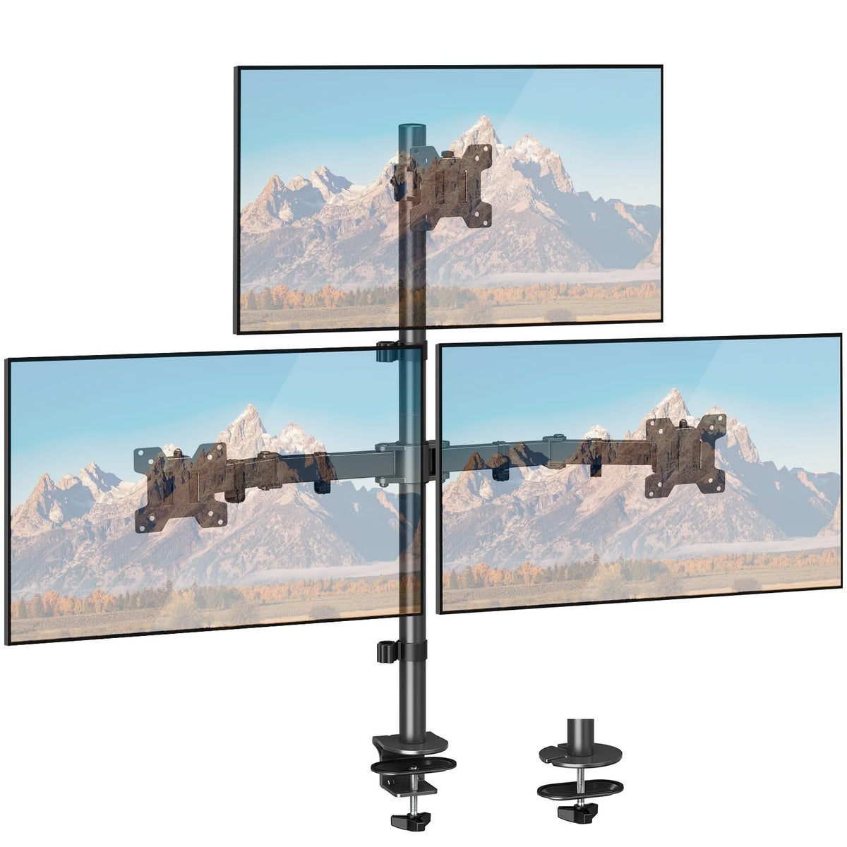 ELIVED ELIVED Triple Monitor Arm, 806mm Tall Pole Triple Monitor Arm ...