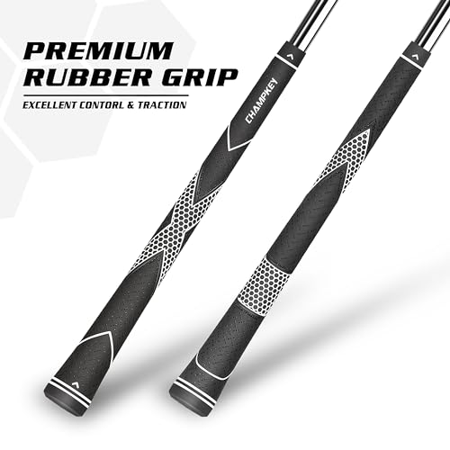 CHAMPKEY Premium Rubber Golf Grips 13 Pack | High Traction and Feedback Rubber Golf Club Grips | Choose Between 13 Grips with 15 Tapse and 13 Grips with All Kits - Image 2