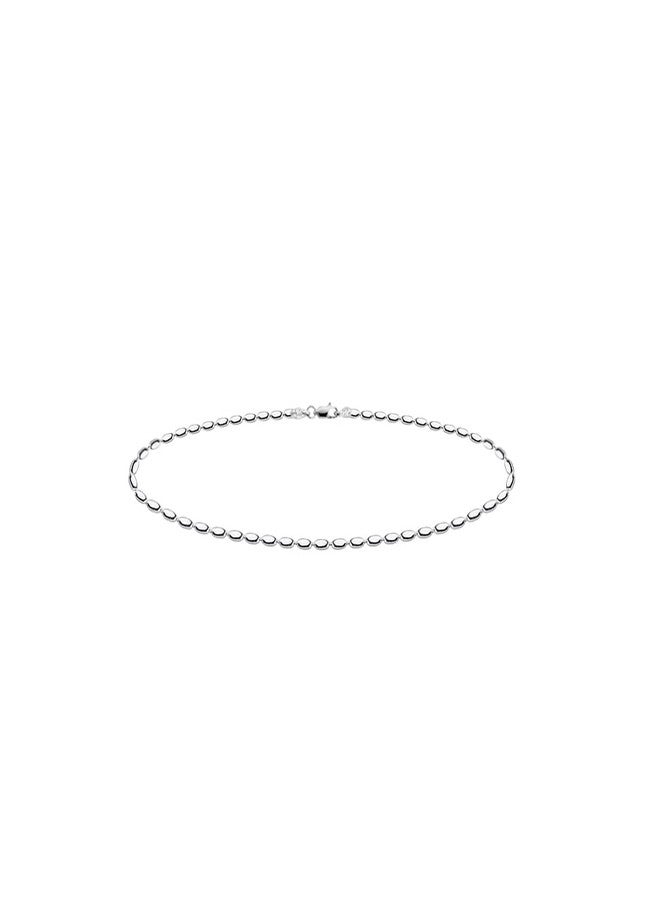 Savlano 925 Sterling Silver Oval Rice Bead Strand Chain Bracelet For Women - Made in Italy Comes Gift Box (7, 1.8mm) - Image 1