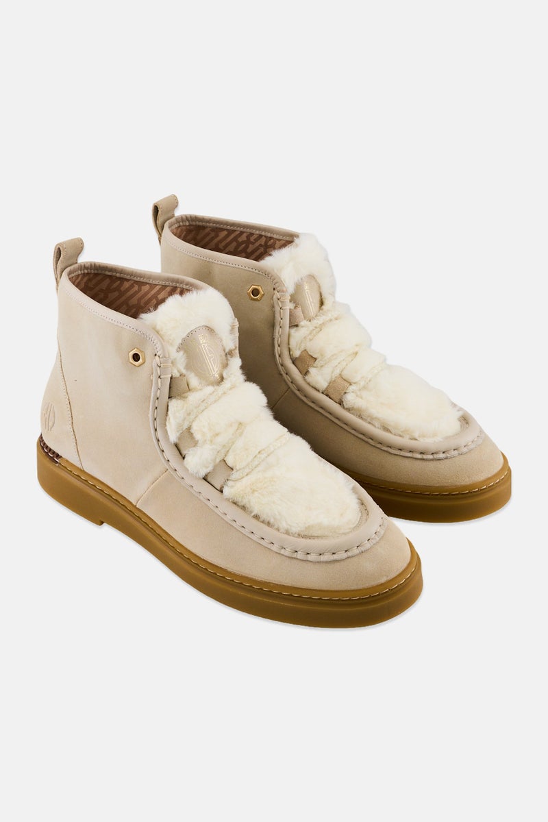 COLE HAAN Women Lace Up Ankle Boots, Beige - Image 1