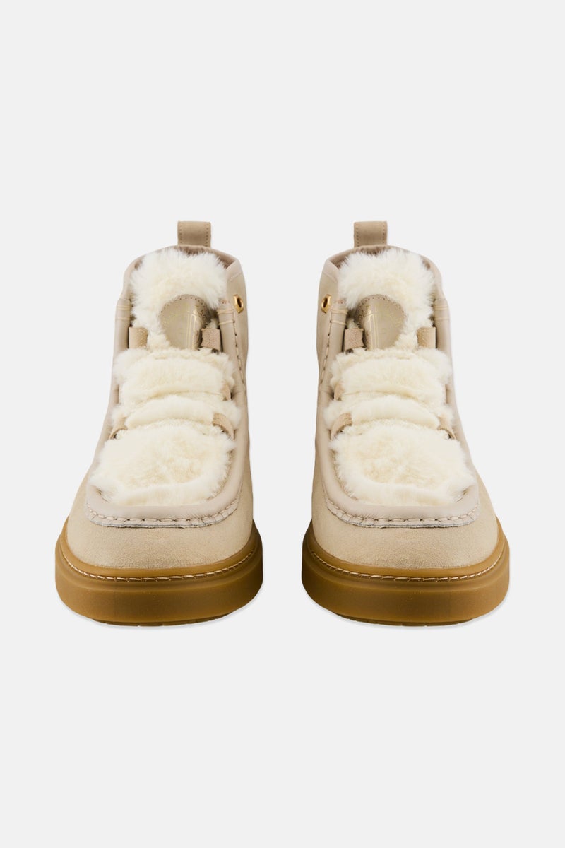 COLE HAAN Women Lace Up Ankle Boots, Beige - Image 3