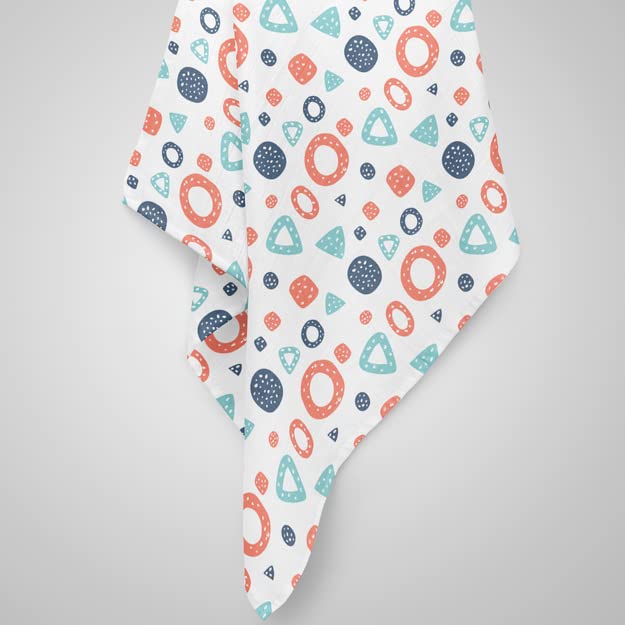 1ST STEP 100% 2 Ply Printed Muslin Blanket (90 * 90 Cm) (Shapes 2) - Image 5