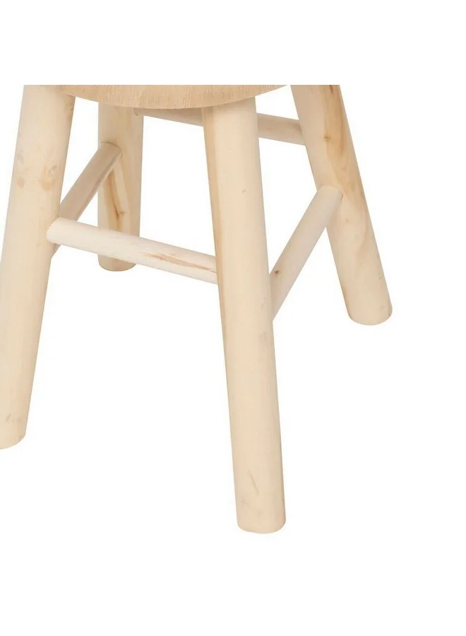 atmosphera Nyar Elegant Design Paulownia Wood Side Stool Beige 41 x 28 x 28 cm 207312