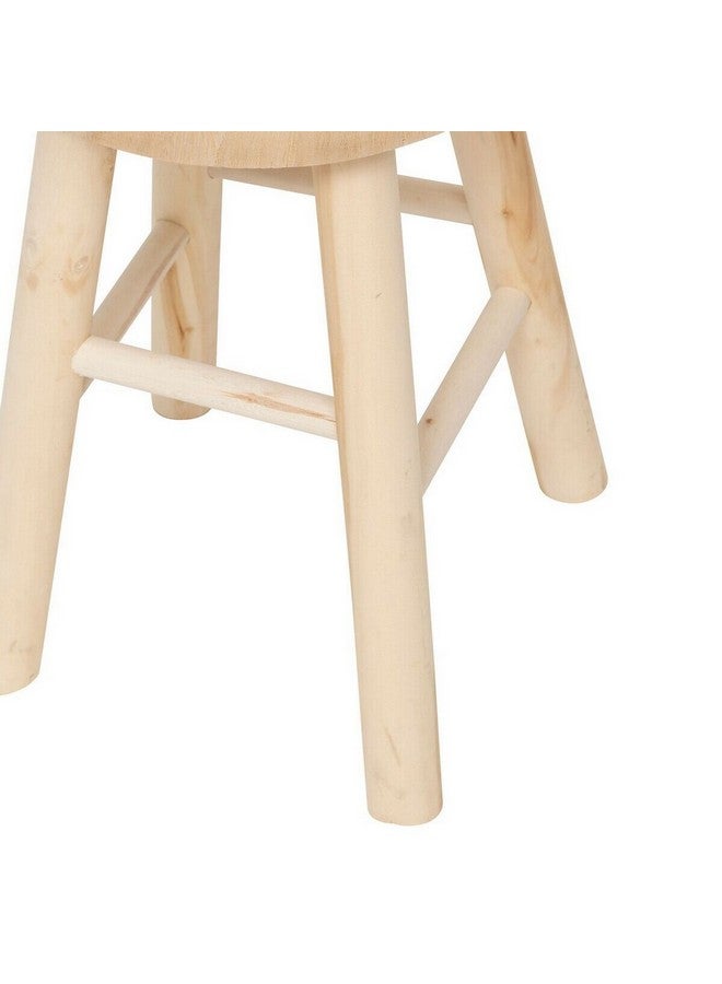 atmosphera Nyar Elegant Design Paulownia Wood Side Stool Beige 41 x 28 x 28 cm 207312 - Image 2