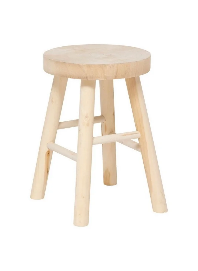 atmosphera Nyar Elegant Design Paulownia Wood Side Stool Beige 41 x 28 x 28 cm 207312