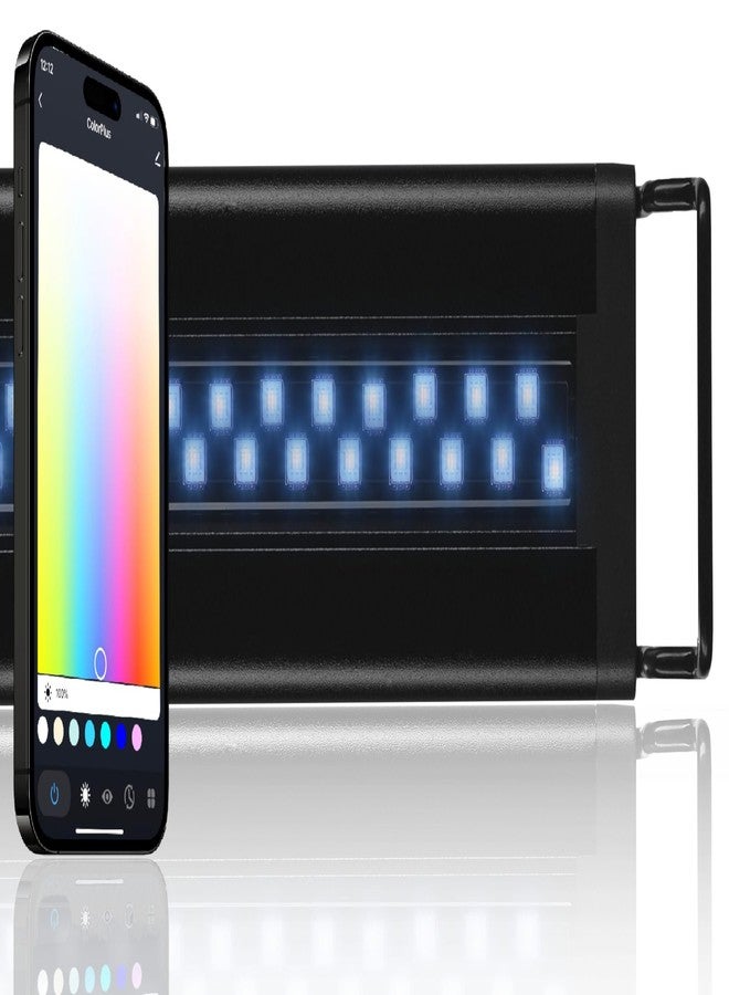 كارانت مصباح LED ذكي من CURRENT USA ColorPlus لأحواض أسماك المياه العذبة وأحواض التيراريوم، مع تحكم عبر التطبيق والصوت | متوافق مع Alexa وGoogle Home | ألوان زاهية للغاية لأحواض الأسماك | مصنوع من الألومنيوم (للأحواض من 24 إلى 35 بوصة) - Image 1