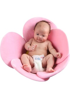 Gonice Baby Bath Flower Support, Floating Soft Infant Bath Anti-Slip Pillow Lounger Newborn Pad Tub Cushion (Color : Pink)  - Image 1