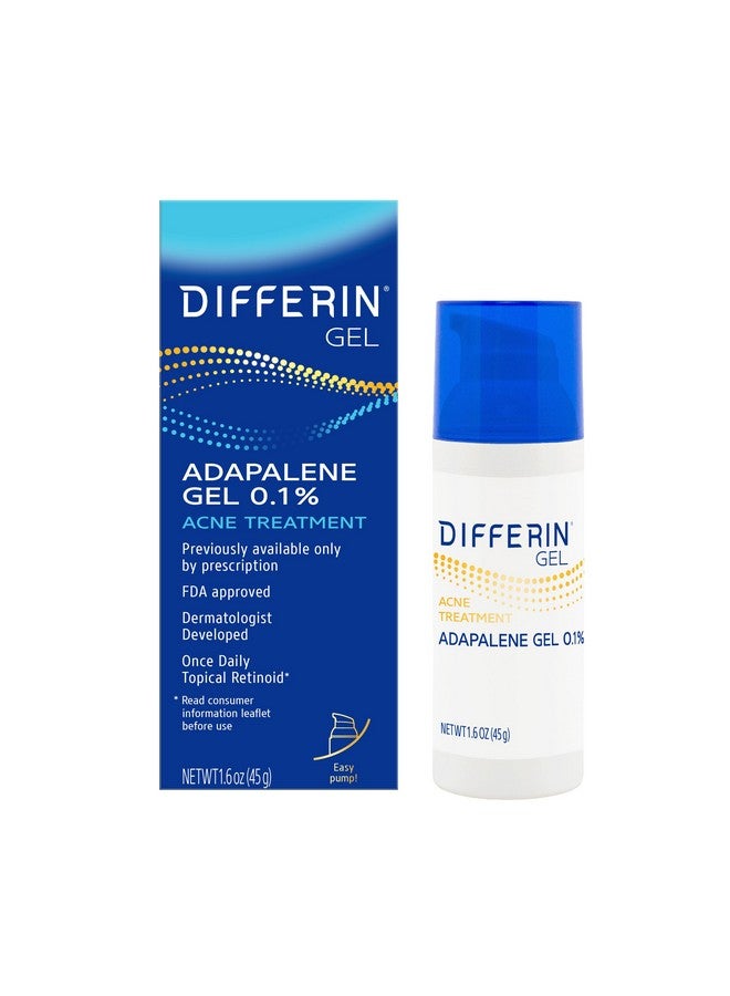differin Acne Treatment Gel, 90 Day Supply, Retinoid Treatment For Face With 0.1% Adapalene, Gentle Skin Care For Acne Prone Sensitive Skin, 45G Pump (Packaging May Vary) - Image 1