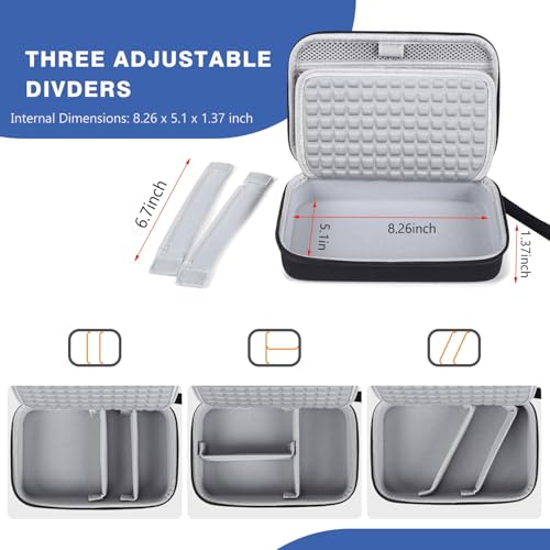 CAAORDKSO Hard Travel Electronic Organizer Case for MacBook Power Adapter Chargers Cables Power Bank Apple Magic Mouse Apple Pencil USB Flash Disk SD Card Hard Drive Waterproof Shockproof Carrying Bag, Black - Image 5