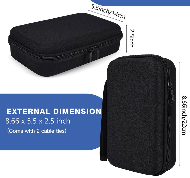 CAAORDKSO Hard Travel Electronic Organizer Case for MacBook Power Adapter Chargers Cables Power Bank Apple Magic Mouse Apple Pencil USB Flash Disk SD Card Hard Drive Waterproof Shockproof Carrying Bag, Black - Image 3