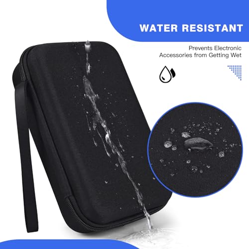 CAAORDKSO Hard Travel Electronic Organizer Case for MacBook Power Adapter Chargers Cables Power Bank Apple Magic Mouse Apple Pencil USB Flash Disk SD Card Hard Drive Waterproof Shockproof Carrying Bag, Black - Image 2