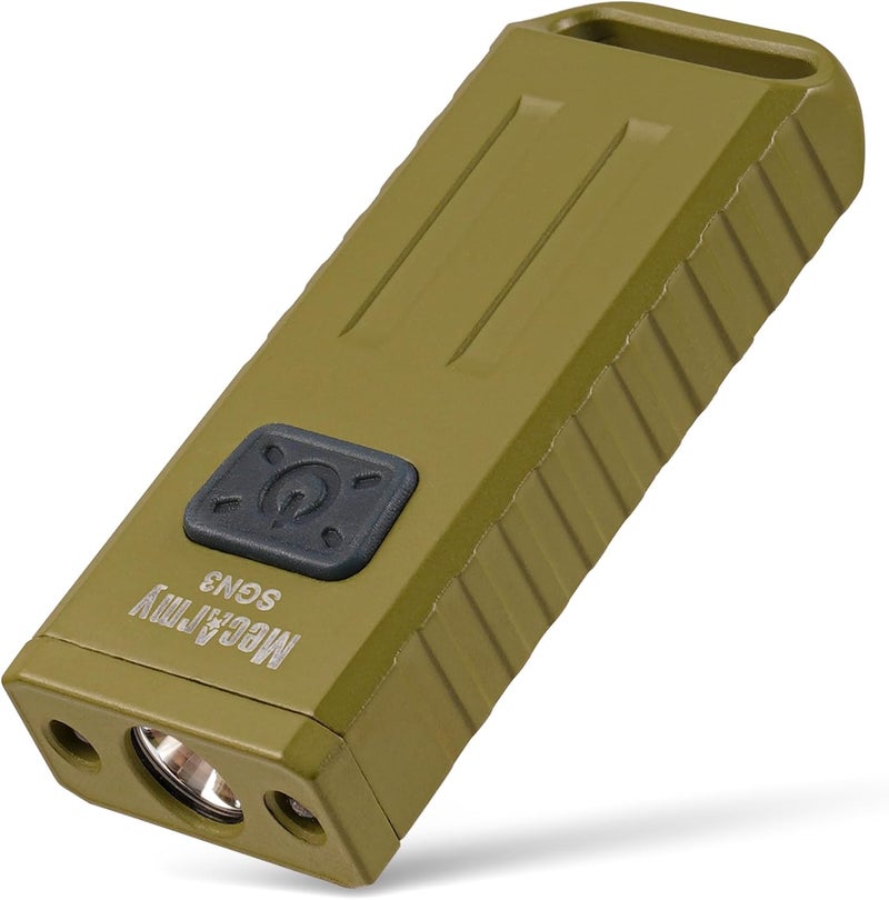 MecArmy SGN3 Mini Portable USB Rechargeable Keychain Flashlight - UV, Red, White Lights, 160 Lumens, Green - Image 1