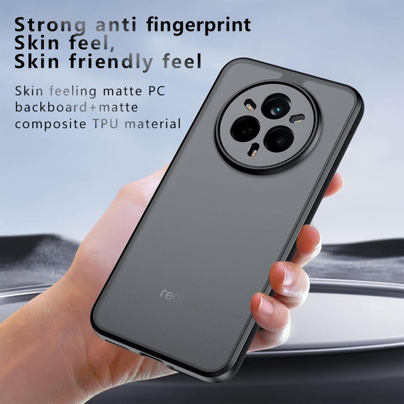 For Realme 14 Pro Plus 5G Cover Case, Tpu Shockproof Bumper + Pc Hard Plate Matte Skin Feel Mobile Phone Protection Back Cover, Anti-Fingerprint Slim Fit Protective Casing - Image 2