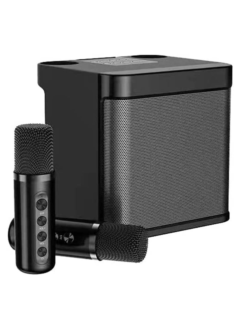 Karaoke Speaker Machine with 2 Wireless Microphones Portable Bluetooth with Echo and Vocal Cut - Image 2