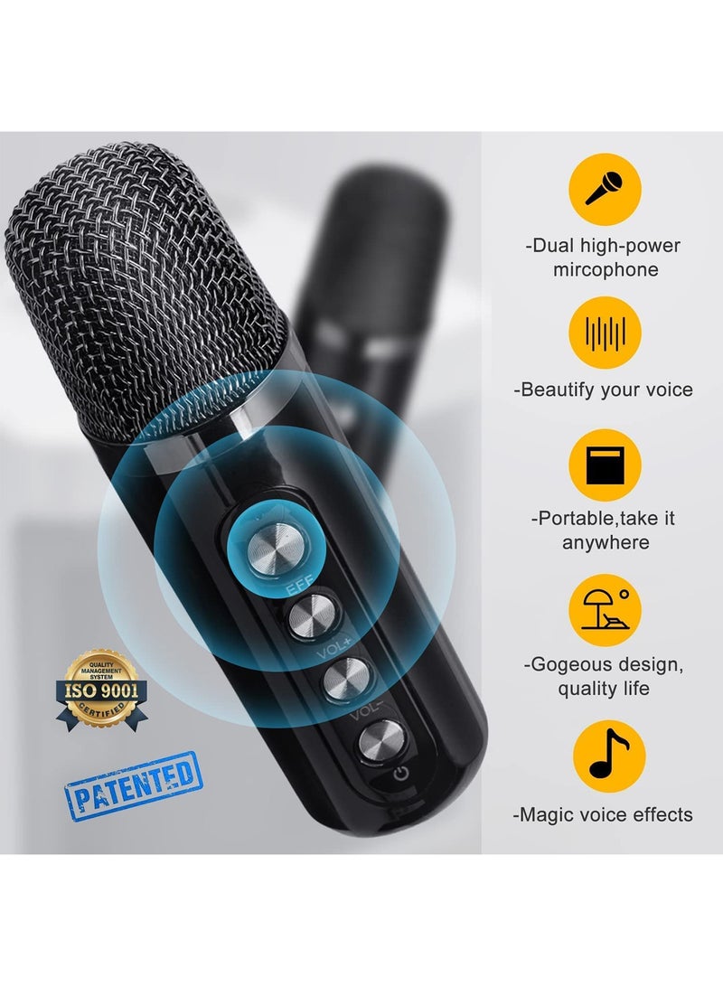 Karaoke Speaker Machine with 2 Wireless Microphones Portable Bluetooth with Echo and Vocal Cut - Image 4