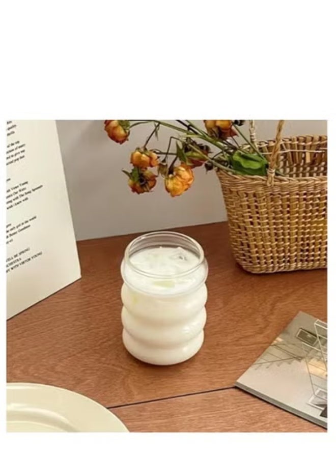 4pcs 350ml Portal Glass Mug – Transparent Waterproof Herringbone Shape Cups for Coffee, Tea, Juice & Cold Drinks – Durable Clear Drinking Glasses Set of 4 - Image 3