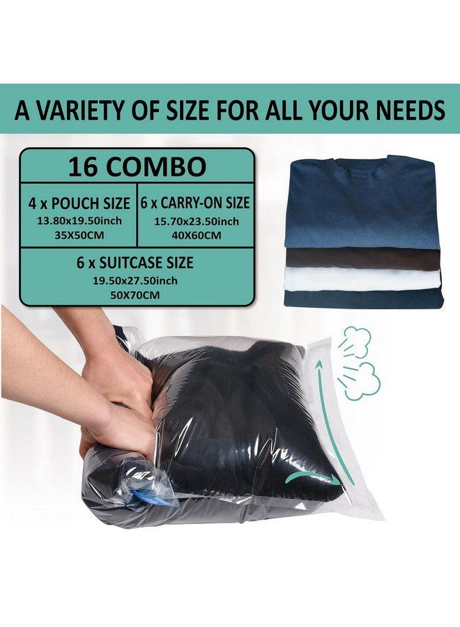 Cozy Essential Compression Bags for Travel - Travel Essentials - 16 Pack Space Saver Bags - No Vacuum Needed - Compression Packing Bags for Cruise Accessories - Image 2