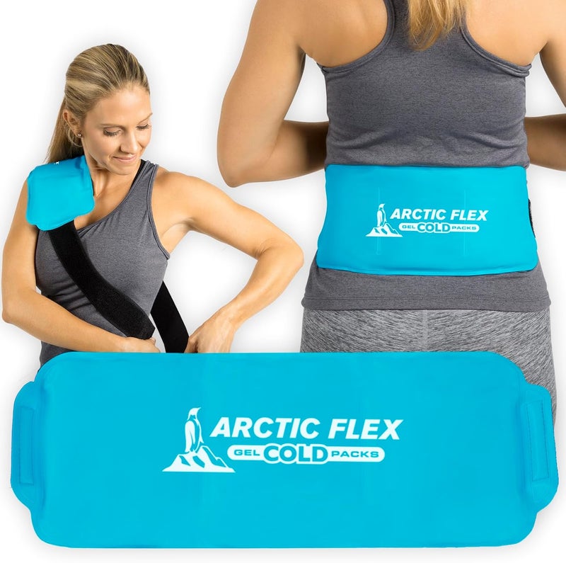 Arctic Flex Reusable Hot  Cold Gel Ice Pack Wrap with Strap  Hot  Cold Therapy Gel Ice Pack Wrap for Injuries Pain Shoulder Knee Back Elbow  Foot  Flexible Wrap Around Cold Pack  Compress - Image 1