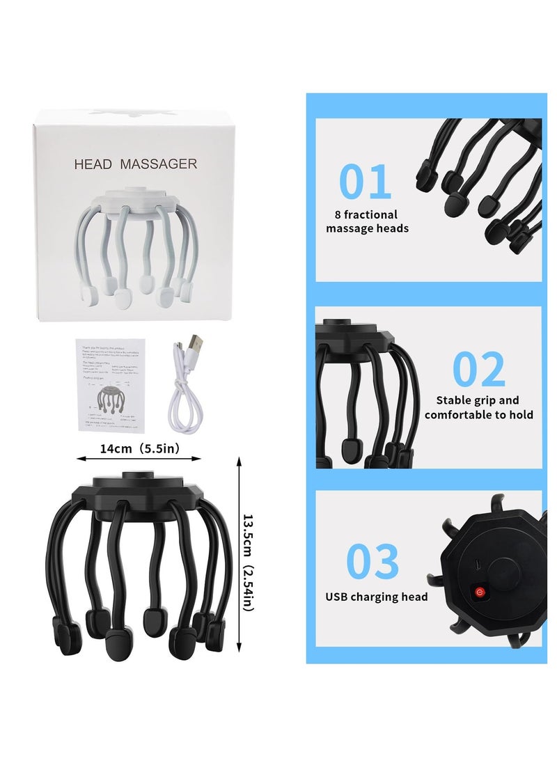 SYOSI SYOSI, Hair Scalp Massager with 8 Vibrating Contacts, Rechargeable Portable Head Massager for Pain and Anxiety Relief, Stress Relax, Tension, Relaxation, Deep Sleep, Multidimensional Relaxation  - Image 4