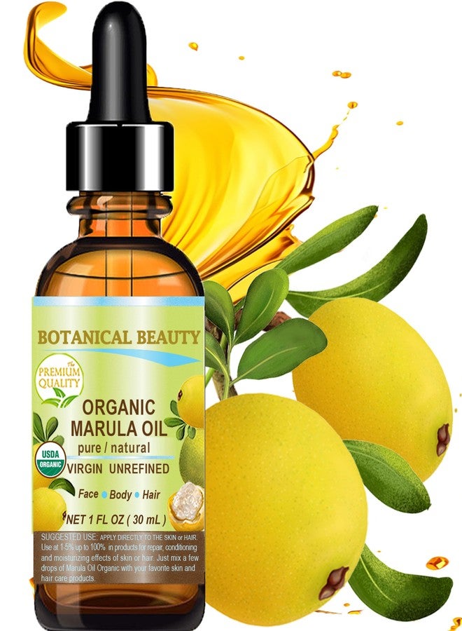Botanical Beauty Organic MARULA OIL WILD GROWTH 100% Pure Natural Virgin, Unrefined Cold-Pressed Moisturizer for FACE, DRY SKIN, BODY, DAMAGED HAIR, NAILS, Anti-Aging (1 Fl Oz) - Image 1