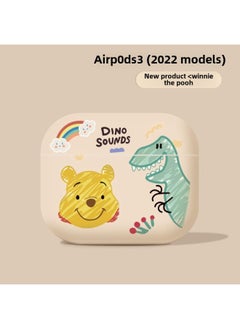 Strawberry Bear Family Airpods Protective Case Cartoon Cute Suitable For Apple 1/2/3 Generation Bluetooth Headset Soft Case-Color:Dinosaur Winnie The Pooh-creamy-white-Model:Airpods1/2nd Generation