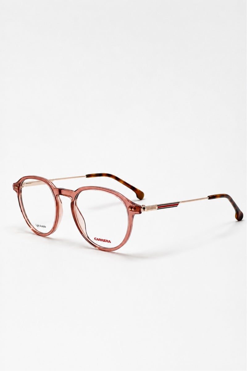 كاريرا نظارات Carrera 1119 HAM 49 المستديرة للجنسين – إطار بصري طبي كامل الحافة من مادة الأسيتات باللون الوردي الشفاف، مقاس 49 مم، تصميم عصري مميز. - Image 1