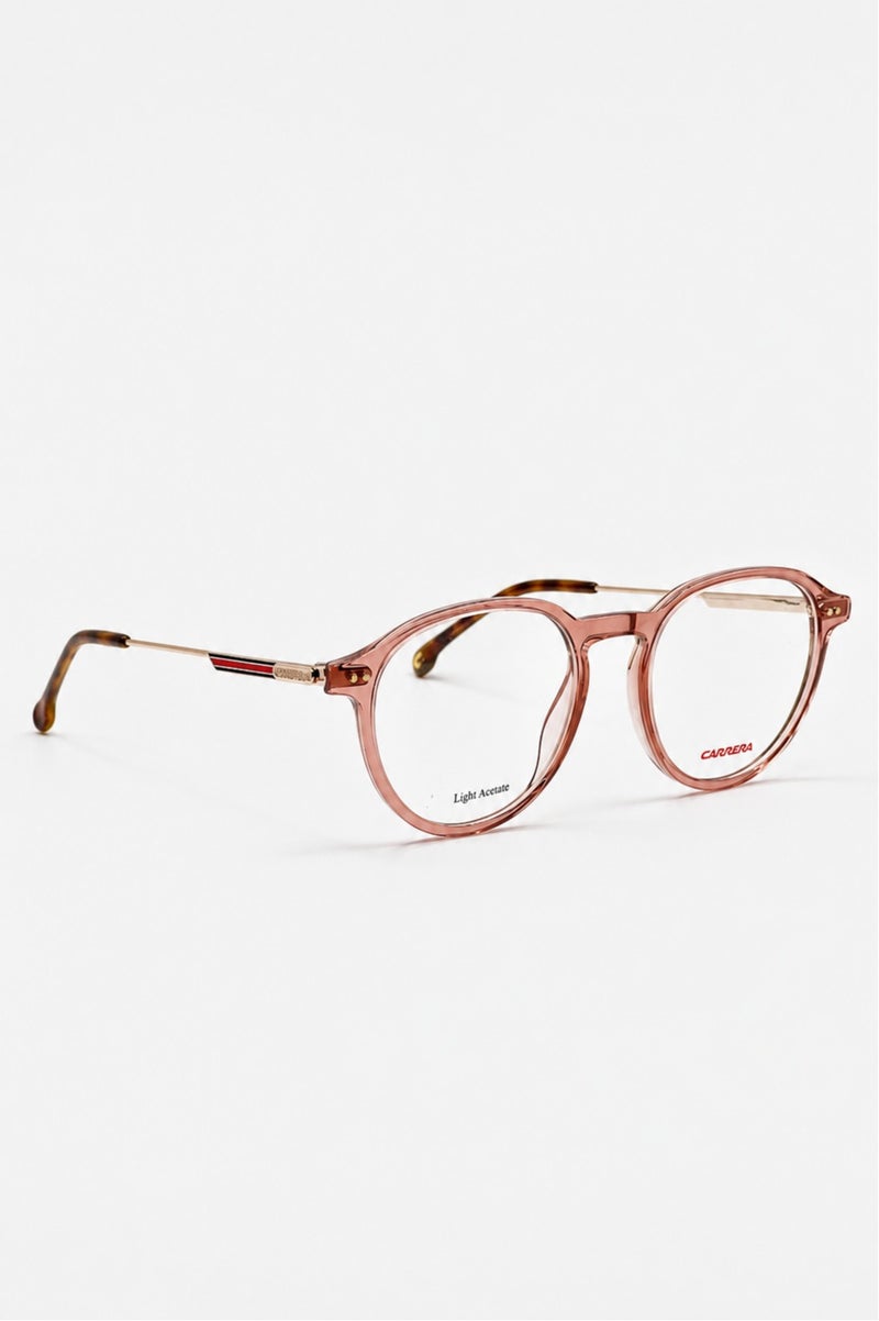 كاريرا نظارات Carrera 1119 HAM 49 المستديرة للجنسين – إطار بصري طبي كامل الحافة من مادة الأسيتات باللون الوردي الشفاف، مقاس 49 مم، تصميم عصري مميز. - Image 4