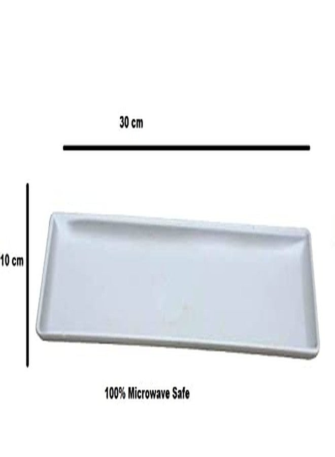 Lifeplast Unbreakable Welcome Small Serving Snacks Platter/Tray/Plastic (Pack of 1) (White) - Image 3