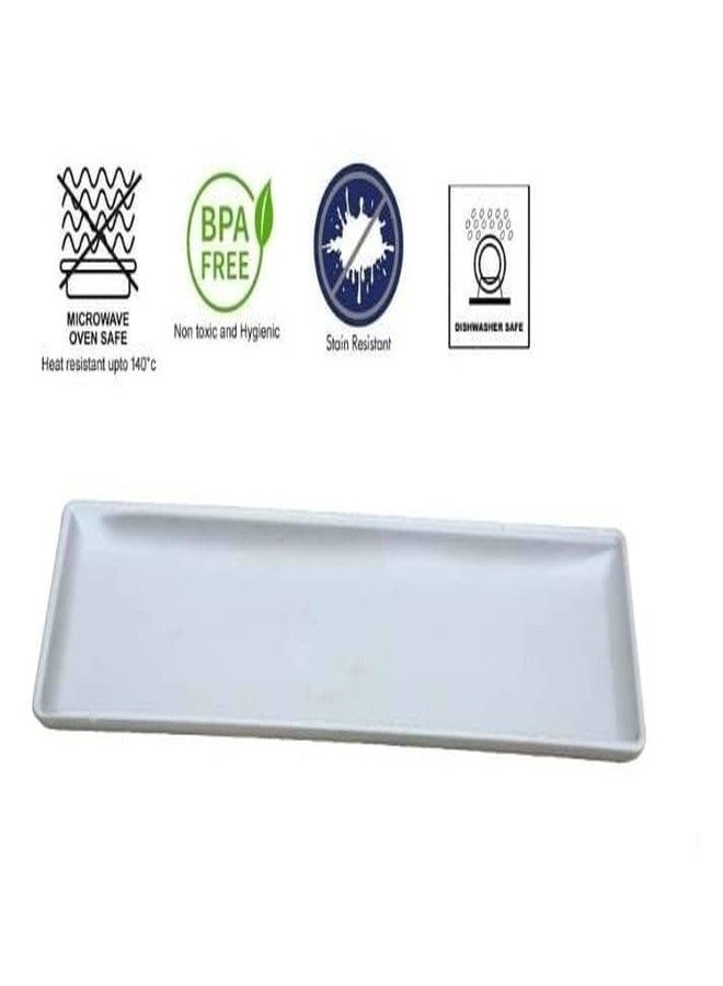Lifeplast Unbreakable Welcome Small Serving Snacks Platter/Tray/Plastic (Pack of 1) (White) - Image 5