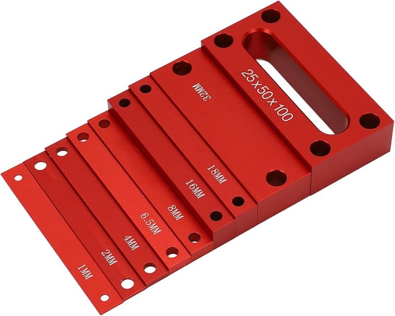 9PCS Aluminum Alloy Setup Blocks for Milling Machine Table Saw with Etching Scale and Storage Box - Image 1