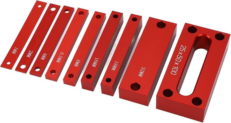 9PCS Aluminum Alloy Setup Blocks for Milling Machine Table Saw with Etching Scale and Storage Box - Image 5