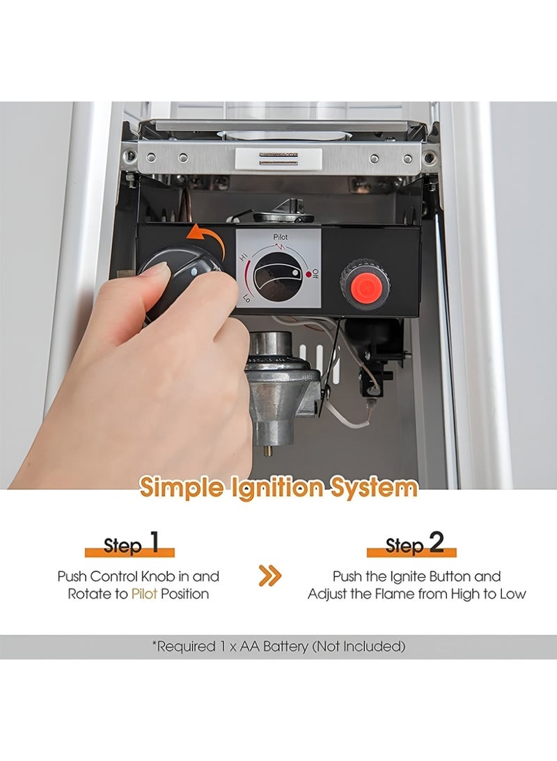 TOSCANA U Outdoor Gas Fireplace And Heater With Quartz Glass Tube For Outdoor Patio Gardens And Restaurants - Image 3