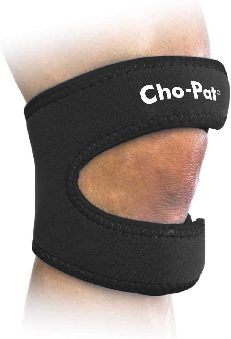 Cho-Pat Dual Action Knee Strap for Pain Relief and Mobility, Black, Small - Image 1