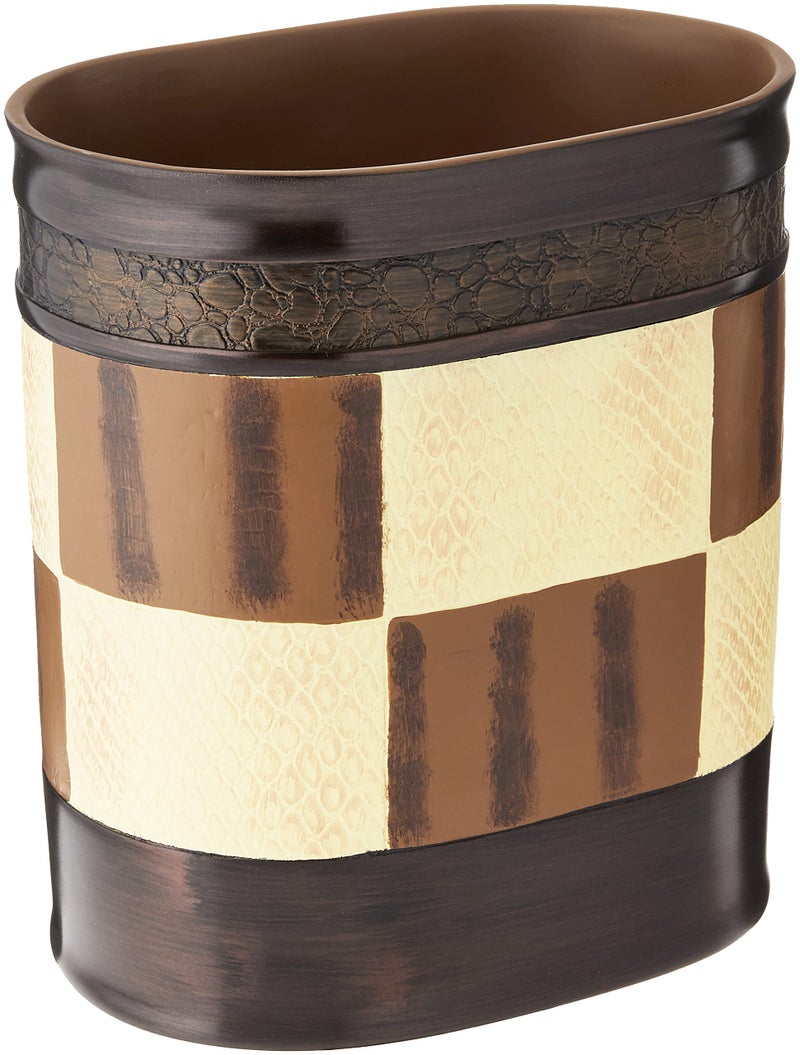 Popular Bath Waste Basket, Zambia Collection, Animal Print/Beige - Image 5