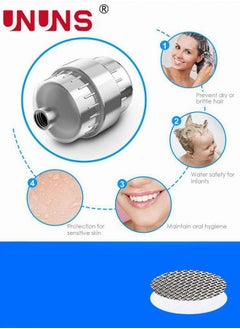 UNUNS Shower Filter,15 Stage Shower Head Filter High Output Shower Water Filter For Hard Water,Showerhead Filter Universal Water Filter For Shower With 1 Replaceable Cartridges To Remove Chlorine  - Image 3