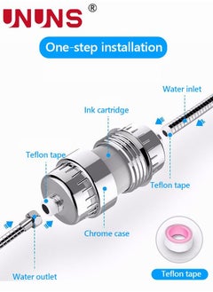 UNUNS Shower Filter,15 Stage Shower Head Filter High Output Shower Water Filter For Hard Water,Showerhead Filter Universal Water Filter For Shower With 1 Replaceable Cartridges To Remove Chlorine  - Image 5