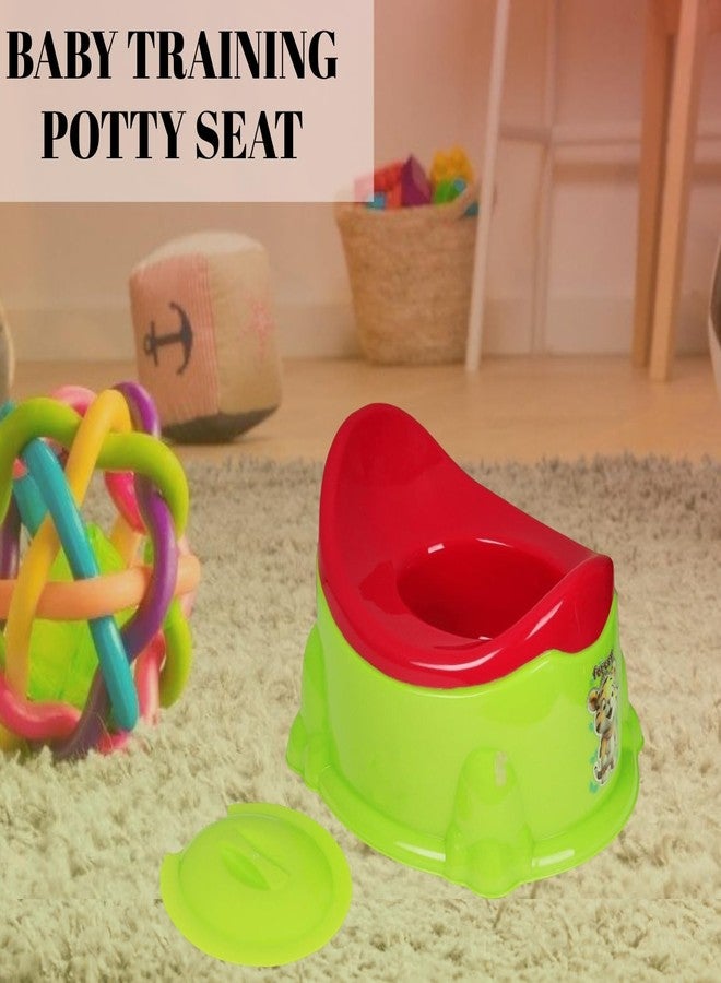 Zerya Apple Potty Toilet Trainer Seat with Removable Bowl And Closing Lid and High Back Support for 6-18 Month Toddler Boys Girls (Green & Red) - Image 5