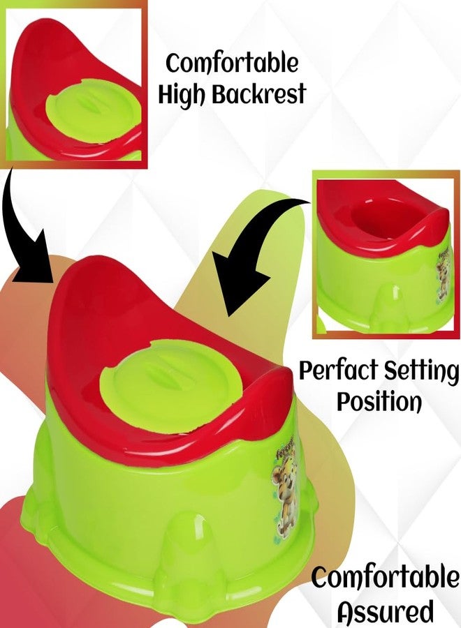 Zerya Apple Potty Toilet Trainer Seat with Removable Bowl And Closing Lid and High Back Support for 6-18 Month Toddler Boys Girls (Green & Red) - Image 4